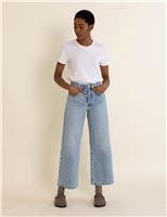 Albaray Pure Cotton Wide Leg Jeans Medium Blue