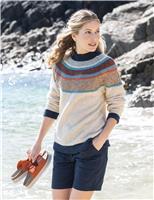 Pure Wool Striped Crew Neck Jumper
