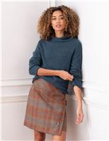 Celtic & Co. Pure Wool Hooded Neck Jumper Blue