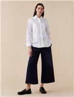 Cotton Rich Collared Relaxed Long Sleeve Shirt