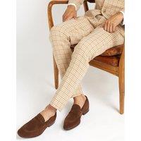 Jones Bootmaker Suede Slip-On Loafers Brown