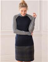 Celtic & Co. Pure Merino Wool Roll Neck Jumper Navy Mix