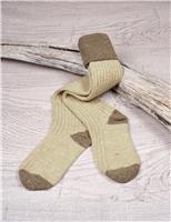 Celtic & Co. Merino Wool Ribbed Knee High Socks Stone Mix