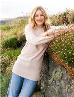 Celtic & Co. Pure Wool Crew Neck Longline Jumper Pink