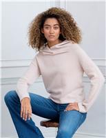 Celtic & Co. Pure Wool Hooded Neck Jumper Pink