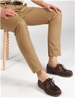 Jones Bootmaker Leather Slip-On Boat Shoes Dark Brown