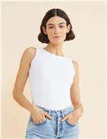 Pure Cotton Ribbed Vest Top