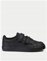 Kids Leather Riptape School Shoes