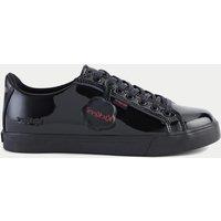 Kickers Kids' Leather Lace School Shoes Black Patent