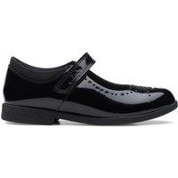 Kids Patent Leather Riptape School Shoes (13 Small - 4 Large)