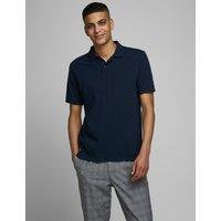JACK & JONES Pure Cotton Polo Shirt Navy