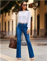 SOSANDAR High Waisted Flared Jeans Blue Denim