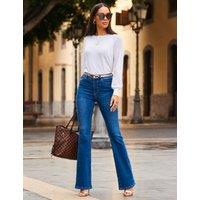 SOSANDAR High Waisted Flared Jeans Blue Denim