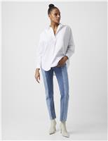 French Connection Pure Cotton Long Sleeve Popover Shirt White