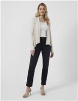 French Connection Collarless Short Jacket Oatmeal