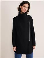 Wool Blend Funnel Neck Coatigan