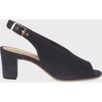 HOBBS Suede Block Heel Slingback Sandals Navy