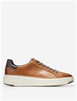 Cole Haan Grandpro Topspin Leather Lace Up Trainers Tan