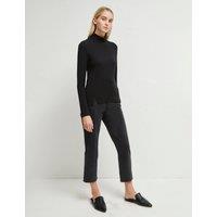 Jersey Roll Neck Fitted Long Sleeve Top