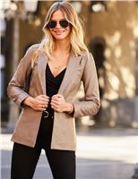 Leather Single Breasted Blazer