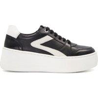 Leather Lace Up Flatform Trainers
