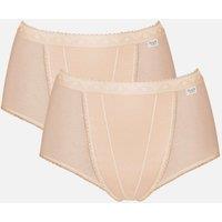Sloggi 2 Pack High Waisted Control Maxi Full Briefs Beige