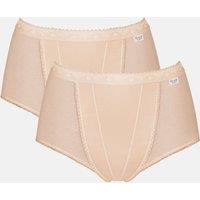 Sloggi 2 Pack High Waisted Control Maxi Full Briefs Beige