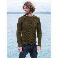 Pure Merino Wool Cable Crew Neck Jumper