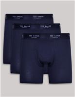 Ted Baker 3 Pack Longer Length Cotton Rich Trunks Navy