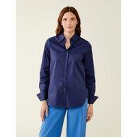 Finery London Cotton Rich Collared Shirt Navy