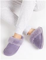 Jones Bootmaker Sheepskin Mule Slippers Purple