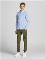 JACK & JONES JUNIOR Pure Cotton Oxford Shirt (8-16 Yrs) Blue