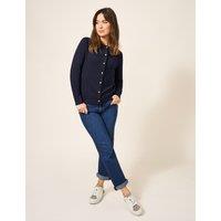 Pure Cotton Crew Neck Cardigan