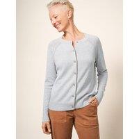 White Stuff Pure Cotton Crew Neck Cardigan Grey