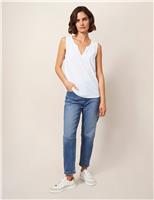 Pure Cotton Notch Neck Vest Top