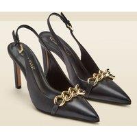 Leather Stiletto Heel Slingback Court Shoes
