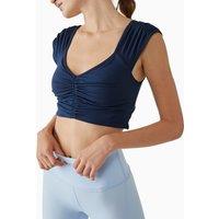 Breathe Deeper V-Neck Ruched Crop Top