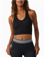 FP Movement Free Throw Racer Back Longline Crop Top Black