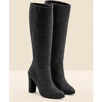 Suede Block Heel Knee High Boots