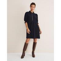 Phase Eight Zip Neck Mini Smock Dress Navy