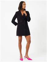 Cotton Blend Mini Blazer Dress