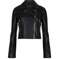 Faux Leather Cropped Biker Jacket
