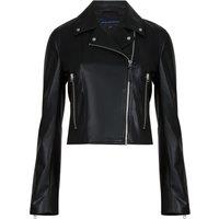 Faux Leather Cropped Biker Jacket