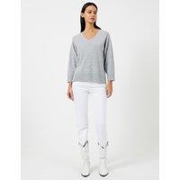 Textured V-Neck Relaxed Jumper with Wool