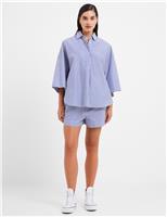 French Connection Pure Cotton Striped Collared Relaxed Shirt Multi
