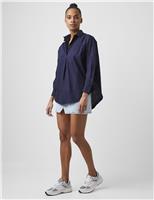 French Connection Pure Cotton Relaxed Popover Shirt Indigo