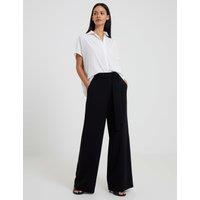 French Connection Belted Relaxed Wide Leg Trousers Black