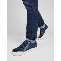 Jones Bootmaker Leather Lace-Up Trainers Navy