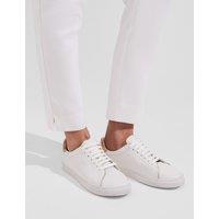 Leather Lace Up Metallic Trainers