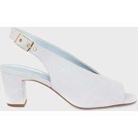 Suede Buckle Block Heel Slingback Sandals